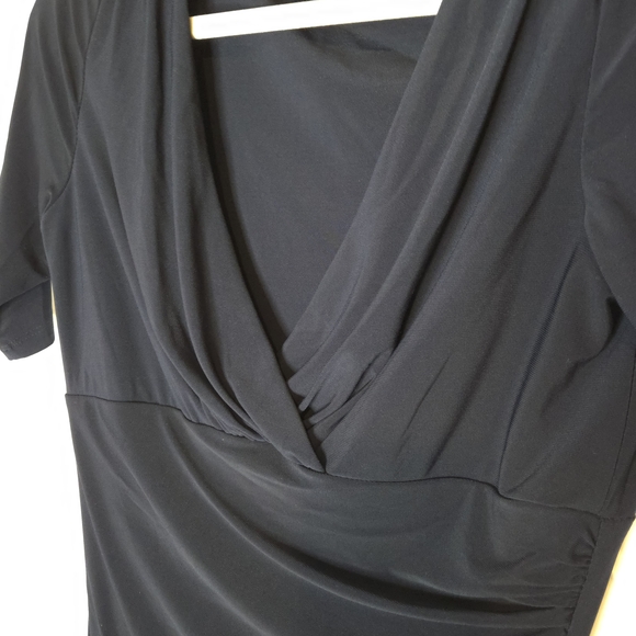 Lauren Ralph Lauren Women's Midnight Blue Midi Ruching 1/2 Sleeve Dress Size 6 - Picture 5 of 10